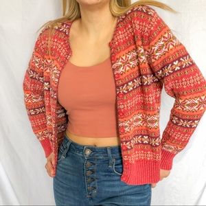 Fair Isle Multi-Colored Cardigan